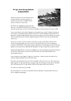 A preview of a PDF biography for Roberts, Lewis George